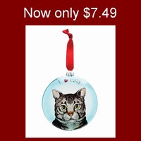 Sale!!  Dog and Cat Glass Ornaments