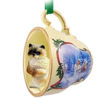 Cat Tea Cup Christmas Ornaments