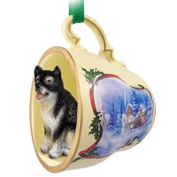 Dog Tea Cup Christmas Ornaments