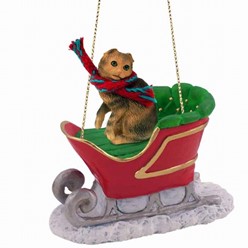 Cat  Sleigh Christmas Ornaments