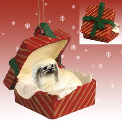 Raining Cats and Dogs | Pekingese Gift Box Christmas Ornament
