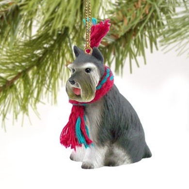 Raining Cats and Dogs | Schnauzer Christmas Ornament