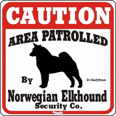 Raining Cats and Dogs | Norwegian Elkhound Caution Sign