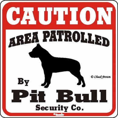 Raining Cats and Dogs | Pit Bull Caution Sign