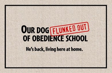 Raining Cats and Dogs | Dog Flunked Obedience School Mat