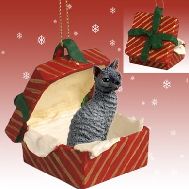 Cornish Rex Gift Box Christmas Ornament