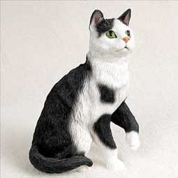 Black and White Cat Figurine