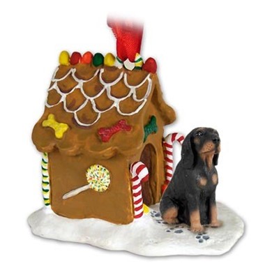 Black & Tan Coonhound Gingerbread Christmas Ornament