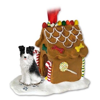 Raining Cats and Dogs | Border Collie Gingerbread Christmas Ornament