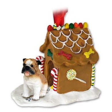 Bulldog Gingerbread Christmas Ornament