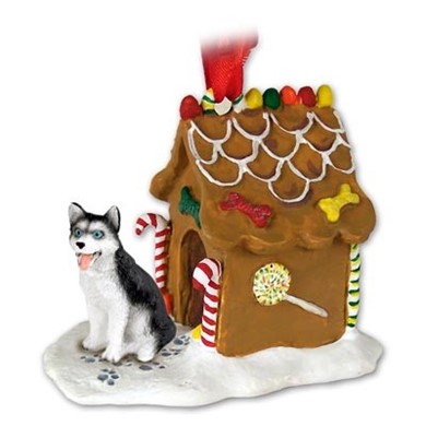 Raining Cats and Dogs | Siberian Husky Gingerbread Christmas Ornament