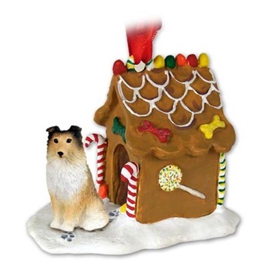 Raining Cats and Dogs | Shetland Sheepdog Gingerbread Christmas Ornament