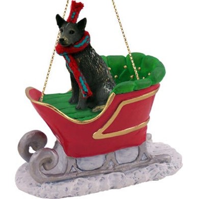 Australian Cattle Dog Sleigh Christmas Ornament