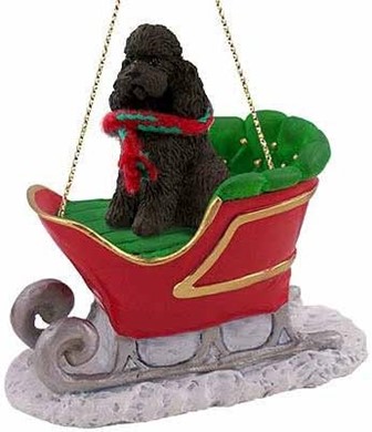 Raining Cats and Dogs | Poodle Sleigh Christmas Ornament