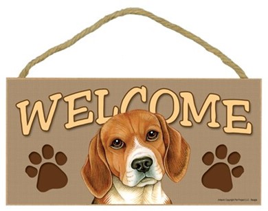 Raining Cats and Dogs | Beagle Welcome Sign, a Terrific Dog Breed Gift