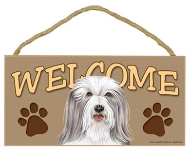 Raining Cats and Dogs | Bearded Collie Welcome Sign, a Terrific Dog Breed Gift