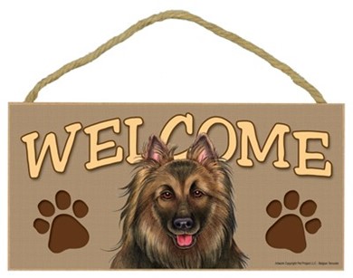 Raining Cats and Dogs | Belgian Tervuren Welcome Sign, a Terrific Dog Breed Gift