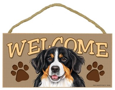 Raining Cats and Dogs | Bernese Mountain Dog Welcome Sign, a Terrific Dog Breed Gift