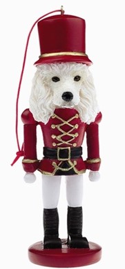 Raining Cats and Dogs | Poodle White Nutcracker Dog Christmas Ornament