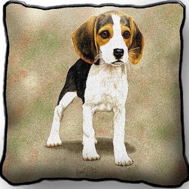 Raining Cats and Dogs | Beagle Puppy Pillow Cover, Made in the USA