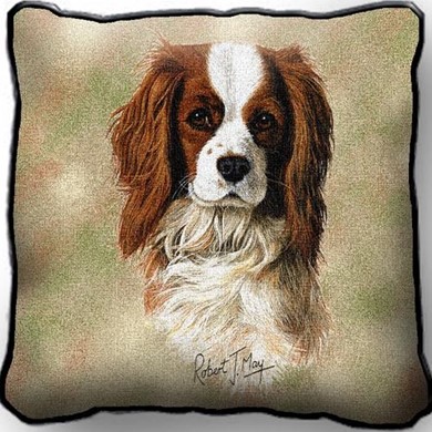 Raining Cats and Dogs | Cavalier King Charles Tapestry Pillow Cover, Made in the USA