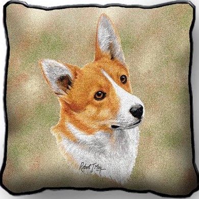 Raining Cats and Dogs | Welsh Corgi Pembroke Tapestry Pillow, Made in the USA