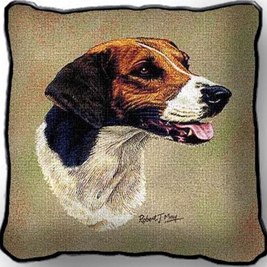 Raining Cats and Dogs | English Foxhound Tapestry Pillow, Made in the USA