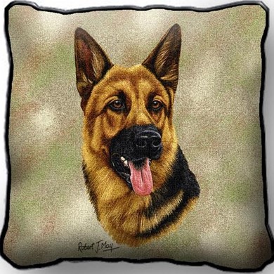Raining Cats and Dogs | German Shepherd II Tapestry Pillow, Made in the USA