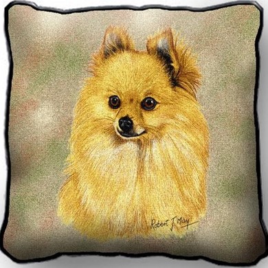 Raining Cats and Dogs | Pomeranian Tapestry Pillow, Made in the USA