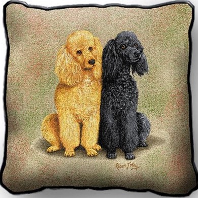 Raining Cats and Dogs | Poodles Tapestry Pillow