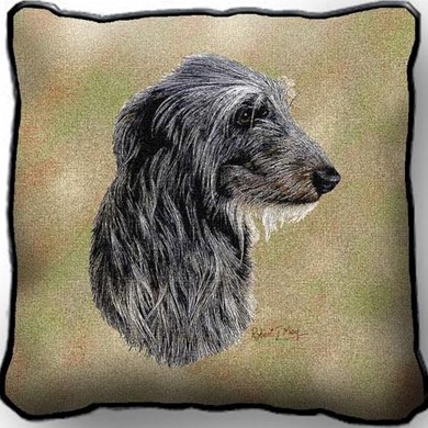 Raining Cats and Dogs | Scottish Deerhound Tapestry Pillow, made in the USA