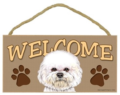 Raining Cats and Dogs | Bichon Frise Welcome Sign, a Terrific Dog Breed Gift