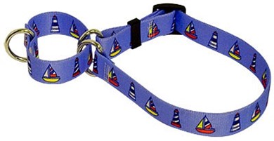 Raining Cats and Dogs | Sailboats and Lighthouses Martingale Collar