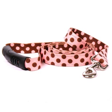 Raining Cats and Dogs | Uptown Pink and Brown Polka Dot Leash
