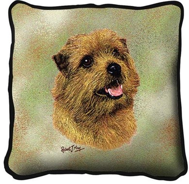 Raining Cats and Dogs | Norfolk Terrier Tapestry Pillow, Made in the USA