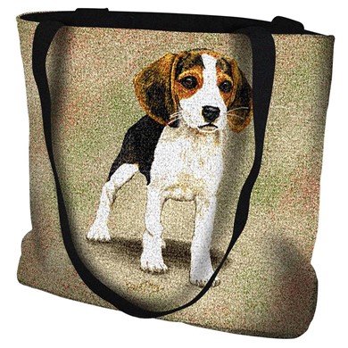 Raining Cats and Dogs | Beagle Puppy Tapestry Tote Bag