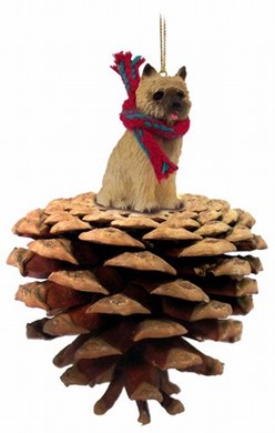 Raining Cats and Dogs | Pine Cone Cairn Terrier Dog Christmas Ornament