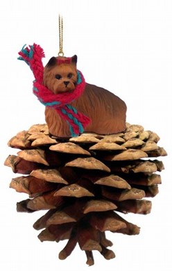 Raining Cats and Dogs | Pine Cone Yorkshire Terrier Dog Christmas Ornament