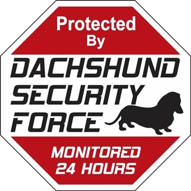 Raining Cats and Dogs | Dachshund Security Force Sign