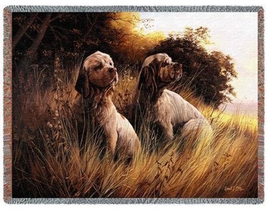 Raining Cats and Dogs | Clumber Spaniel Throw Blanket, Made in the USA