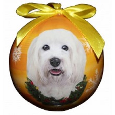 Raining Cats and Dogs | Havanese Ball Dog Christmas Ornament
