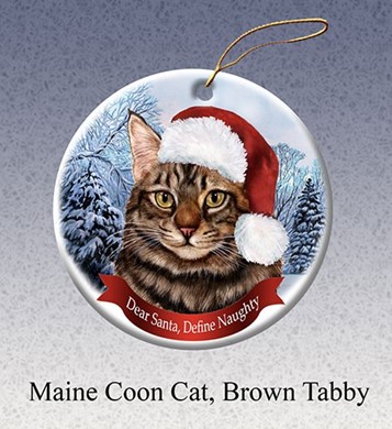 Raining Cats and Dogs | Maine Coon Dear Santa Cat Christmas  Ornament