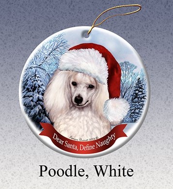 Raining Cats and Dogs | Poodle Dear Santa Dog Christmas Ornament