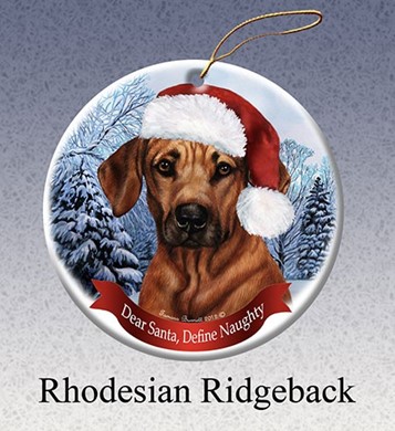 Raining Cats and Dogs | Rhodesian Ridgeback Dear Santa Dog Christmas Ornament