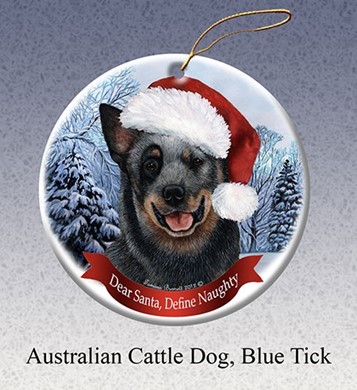 Raining Cats and Dogs | Australian Cattle Dog Dear Santa  Christmas Ornament