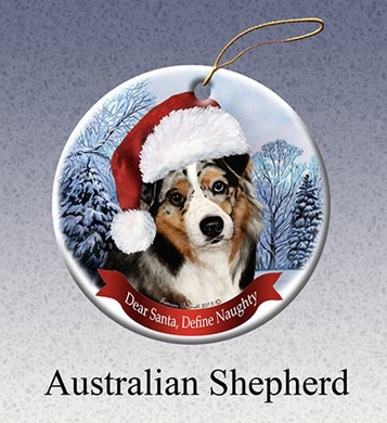 Raining Cats and Dogs | Australian Shepherd Dear Santa Dog Christmas Ornament