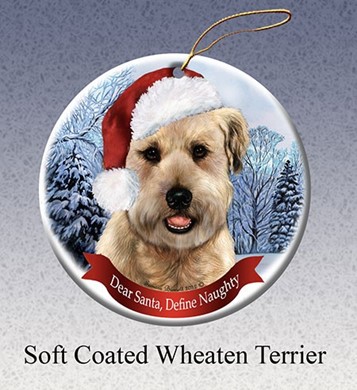 Raining Cats and Dogs | Wheaten Terrier Dear Santa Dog Christmas Ornament