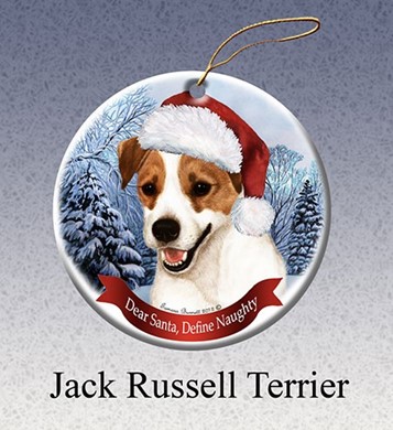 Raining Cats and Dogs |  Jack Russell Dear Santa Dog Christmas Ornament
