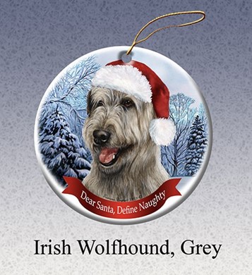 Raining Cats and Dogs | Irish Wolfhound Dear Santa Dog Christmas Ornament