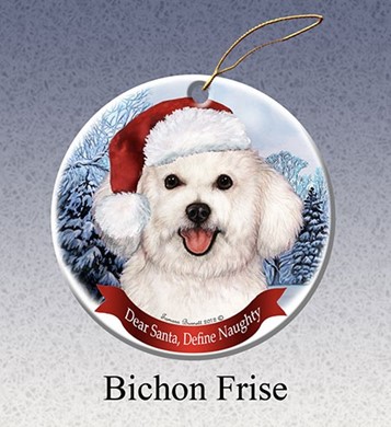Raining Cats and Dogs | Bichon Frise Dear Santa Dog Christmas Ornament